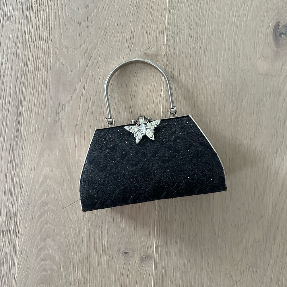 vintage black sequence bag